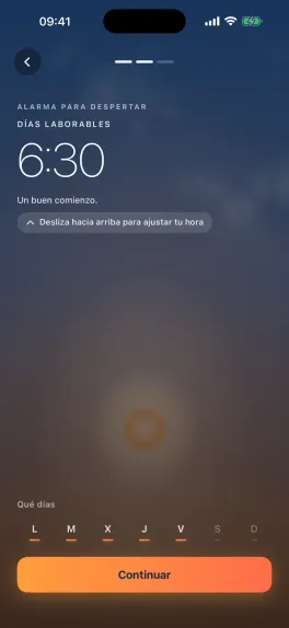 Ajuste de la hora arrastrando el amanecer